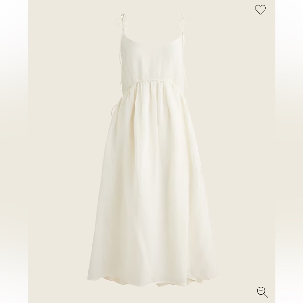 New J. Crew Ivory Ecru Midi Ramie Dress Sz 6